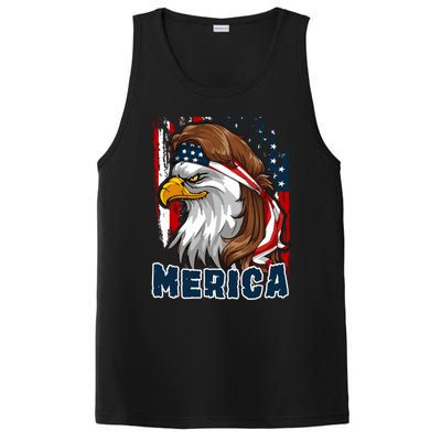 Merica Usa American Flag Eagle Mullet And Bandana Gift PosiCharge Competitor Tank