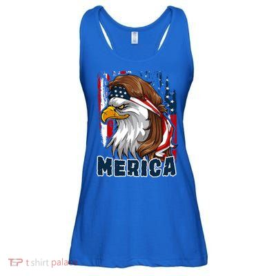 Merica Usa American Flag Eagle Mullet And Bandana Gift Ladies Essential Flowy Tank