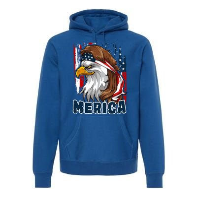 Merica Usa American Flag Eagle Mullet And Bandana Gift Premium Hoodie