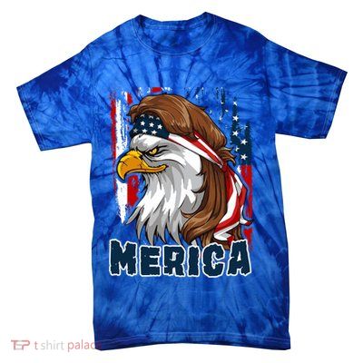 Merica Usa American Flag Eagle Mullet And Bandana Gift Tie-Dye T-Shirt