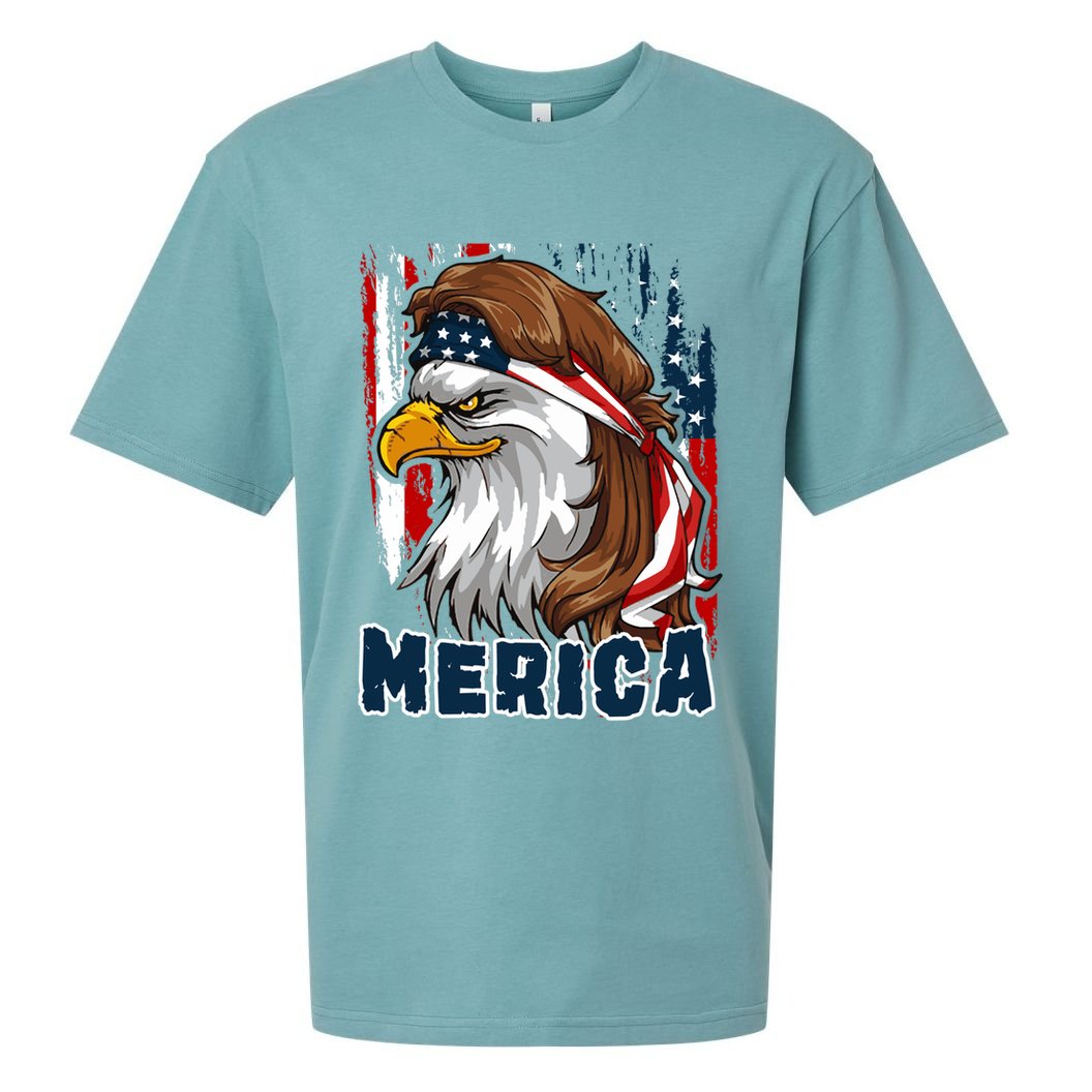 Merica Usa American Flag Eagle Mullet And Bandana Gift Sueded Cloud Jersey T-Shirt