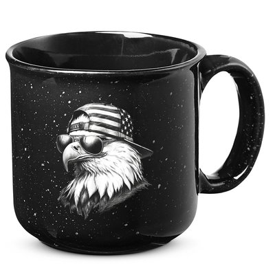 Merica Usa American Flag Patriotic 4th Of July Bald Eagle 15oz Campfire Ceramic Mug
