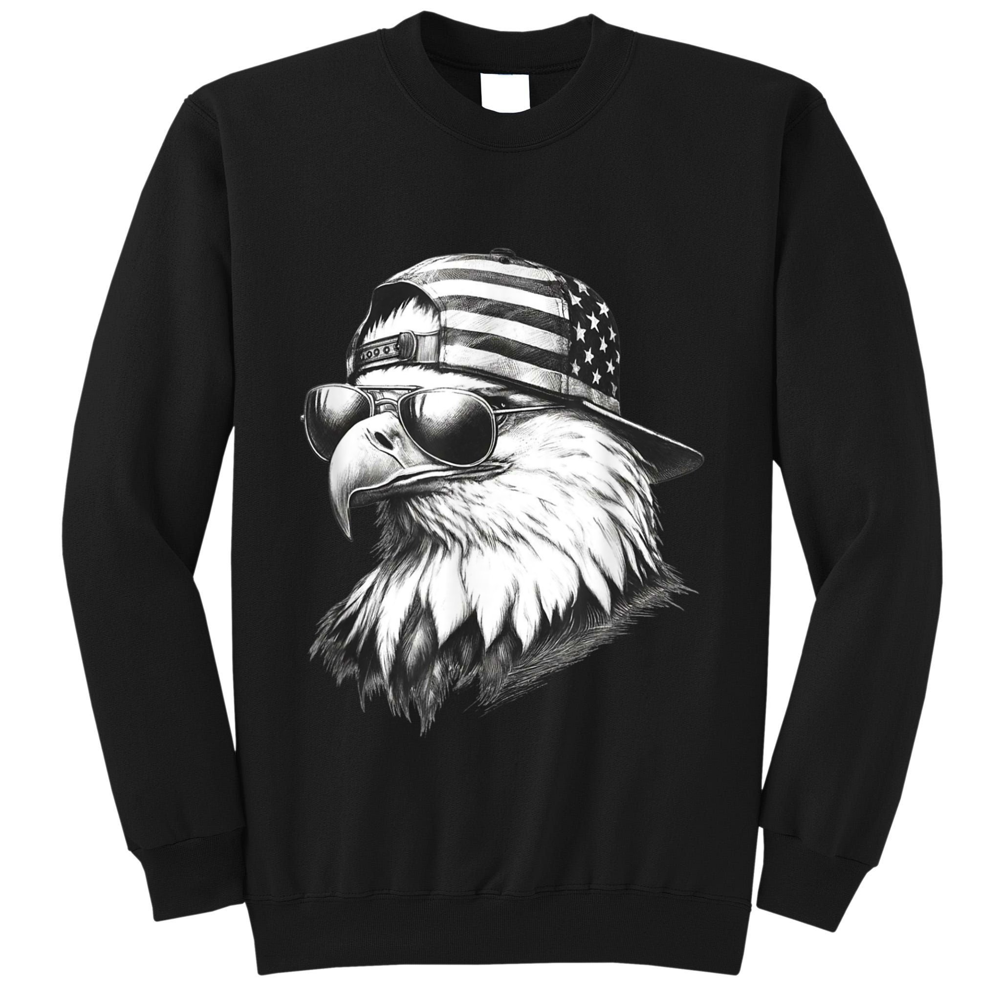 Merica Usa American Flag Patriotic 4th Of July Bald Eagle Tall Sweatshirt