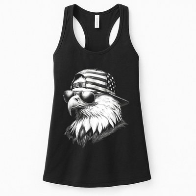Merica Usa American Flag Patriotic 4th Of July Bald Eagle Womens Tank Top