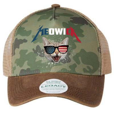 Meowica USA American Flag Cat Funny Patriotic 4th Of July Legacy Tie Dye Trucker Hat