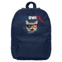 Meowica USA American Flag Cat Funny Patriotic 4th Of July 16 in Basic Backpack