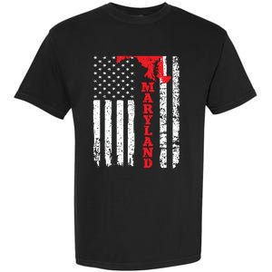 Maryland Usa American Flag State Native Born Garment-Dyed Heavyweight T-Shirt