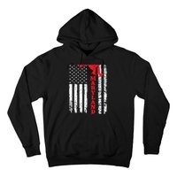 Maryland Usa American Flag State Native Born Hoodie