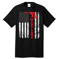 Maryland Usa American Flag State Native Born Tall T-Shirt