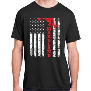 Maryland Usa American Flag State Native Born Adult ChromaSoft Performance T-Shirt