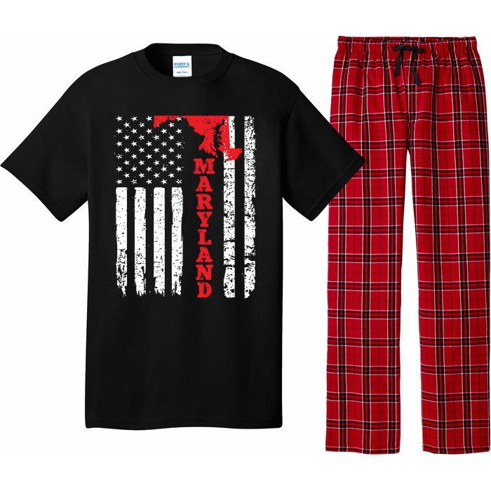 Maryland Usa American Flag State Native Born Pajama Set