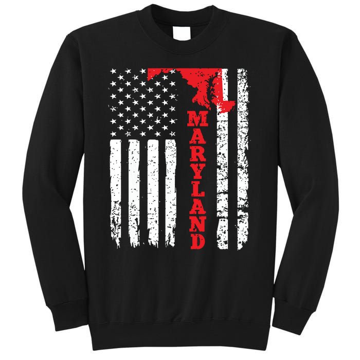 Maryland Usa American Flag State Native Born Tall Sweatshirt