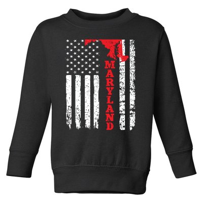 Maryland Usa American Flag State Native Born Toddler Sweatshirt