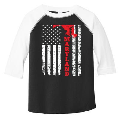 Maryland Usa American Flag State Native Born Toddler Fine Jersey T-Shirt