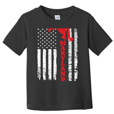 Maryland Usa American Flag State Native Born Toddler T-Shirt