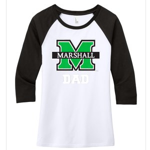 Marshall University Bison Dad Women's Tri-Blend 3/4-Sleeve Raglan Shirt