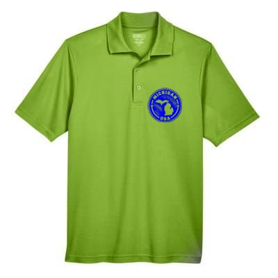 Michigan USA Blue Logo Men's Origin Performance Piqué Polo