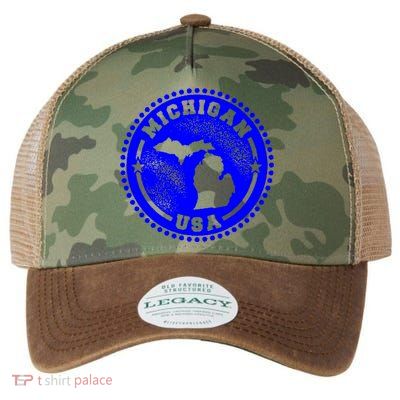 Michigan USA Blue Logo Legacy Tie Dye Trucker Hat