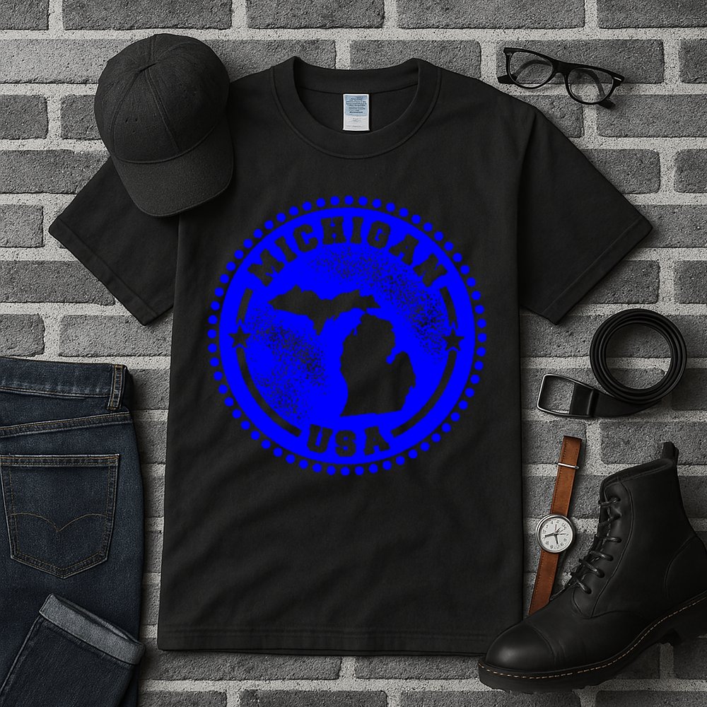 Michigan USA Blue Logo Tall T-Shirt
