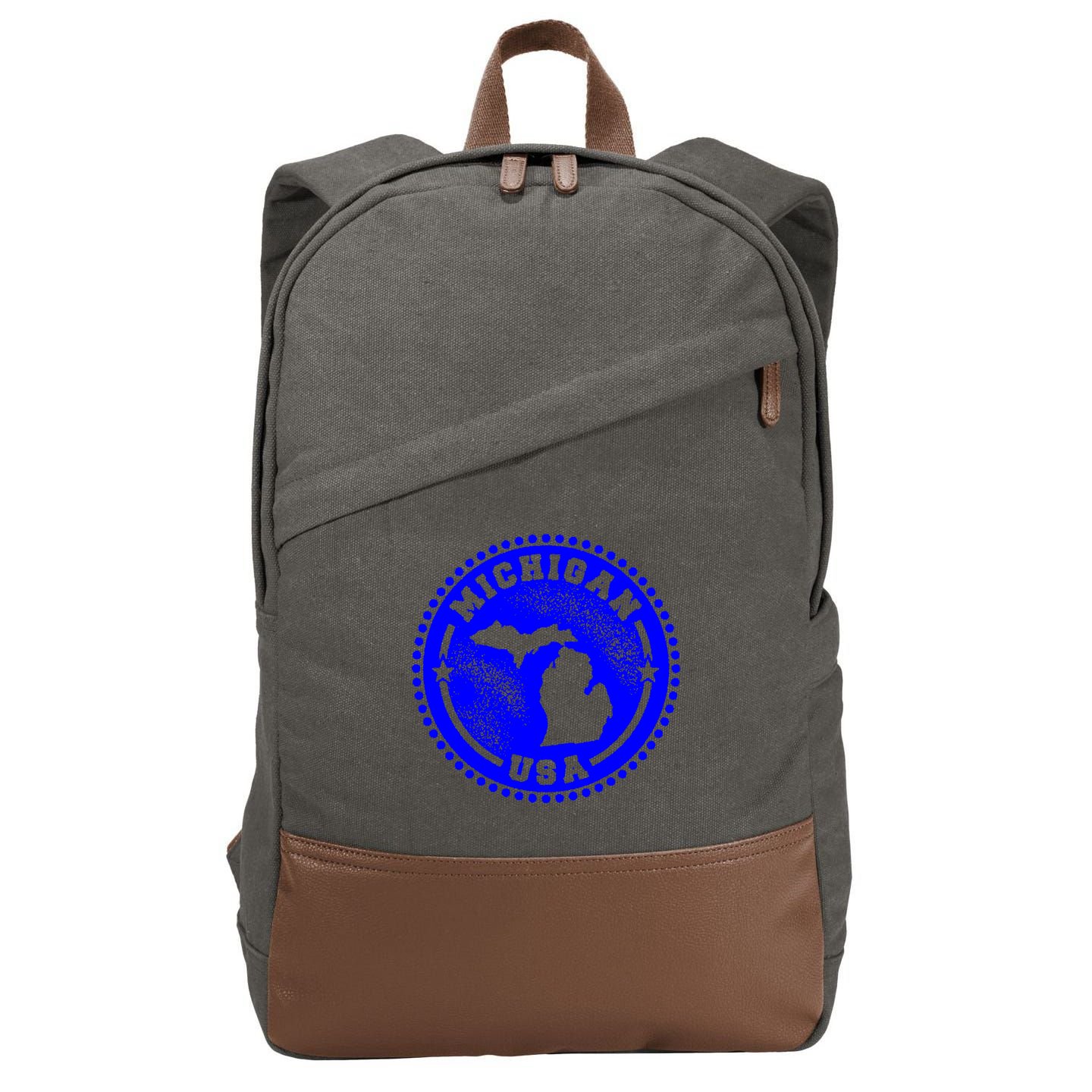Michigan USA Blue Logo Cotton Canvas Backpack