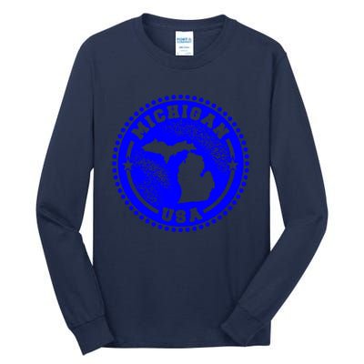 Michigan USA Blue Logo Tall Long Sleeve T-Shirt