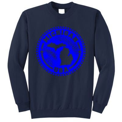 Michigan USA Blue Logo Tall Sweatshirt