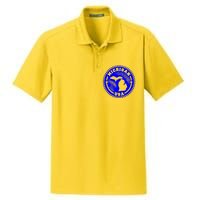 Michigan USA Blue Logo Dry Zone Grid Polo