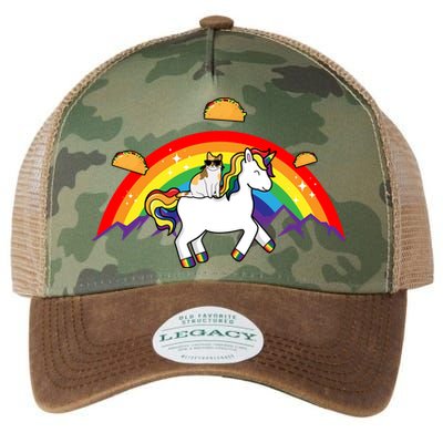 Magical Unicorn Cat Taco Rainbow Legacy Tie Dye Trucker Hat