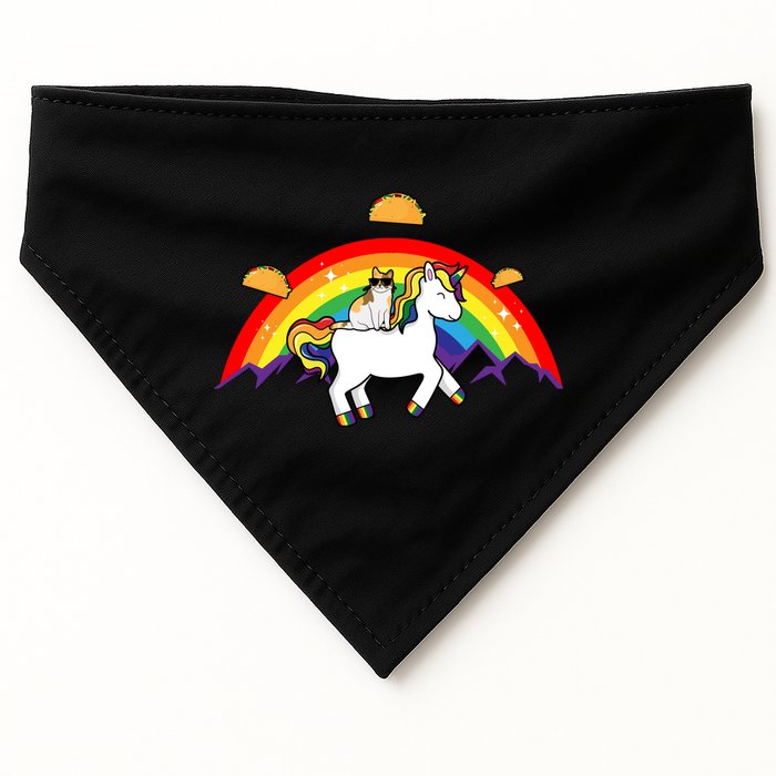 Magical Unicorn Cat Taco Rainbow USA-Made Doggie Bandana