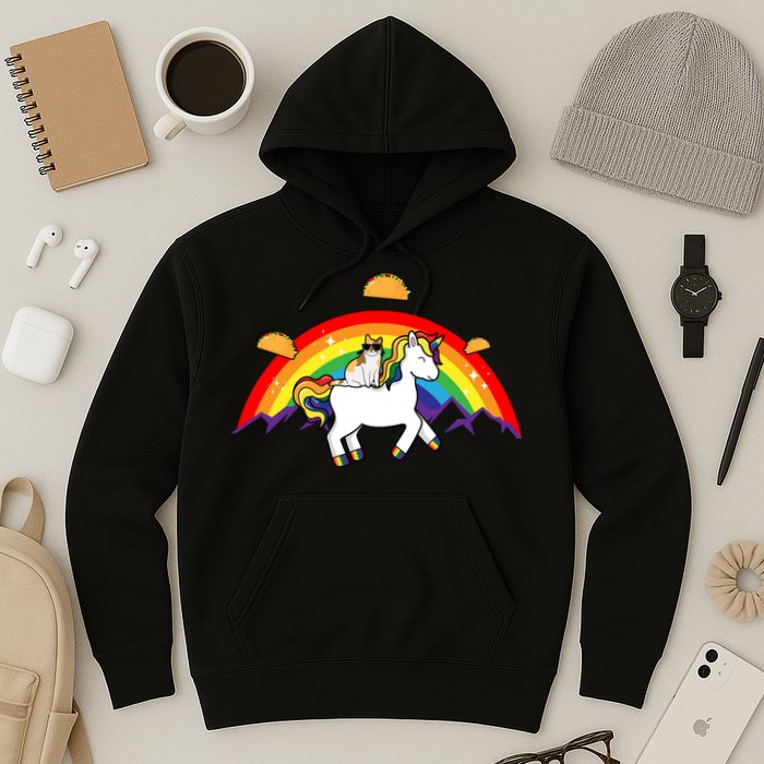 Magical Unicorn Cat Taco Rainbow Hoodie