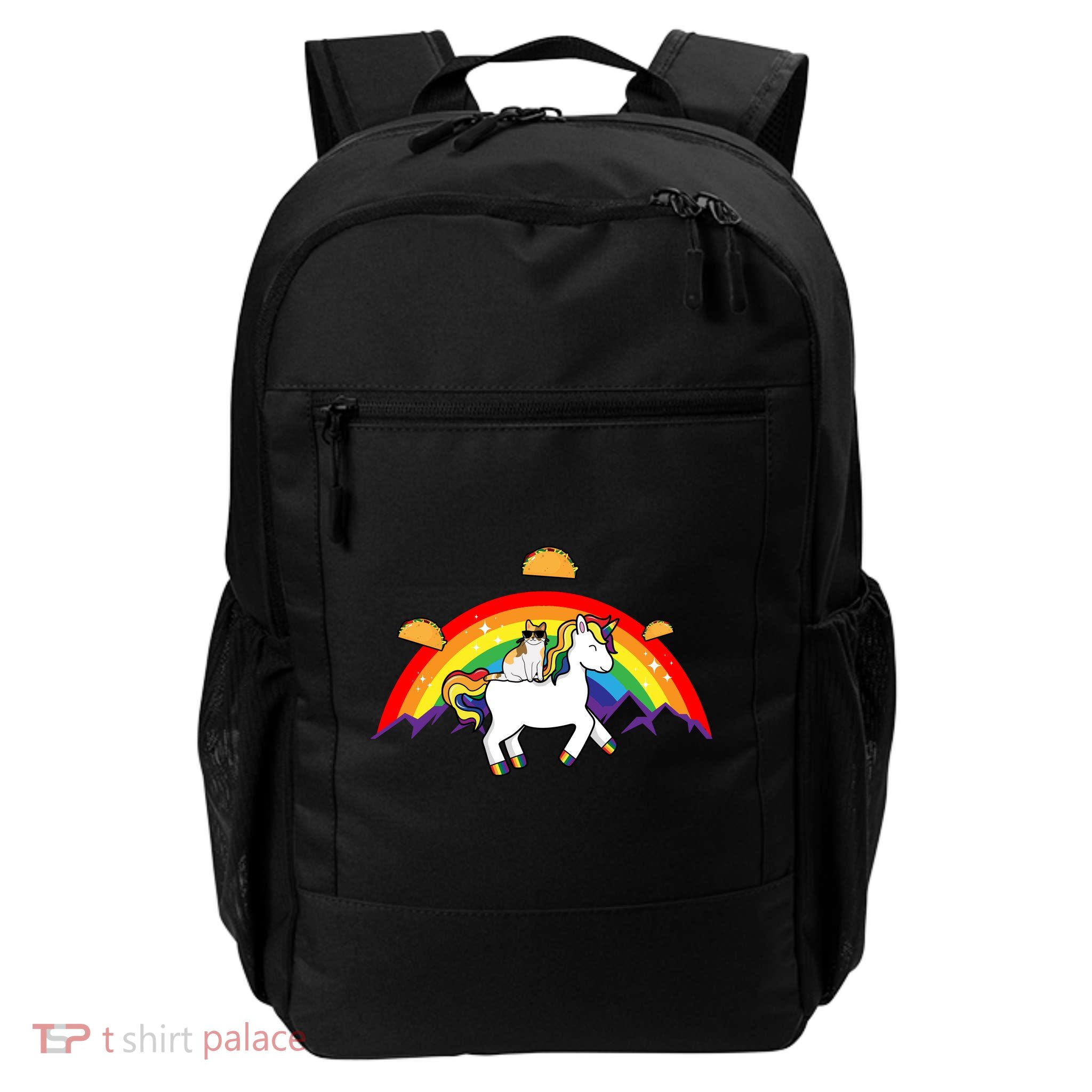 Magical Unicorn Cat Taco Rainbow Daily Commute Backpack