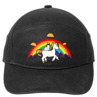 Magical Unicorn Cat Taco Rainbow 7-Panel Snapback Hat
