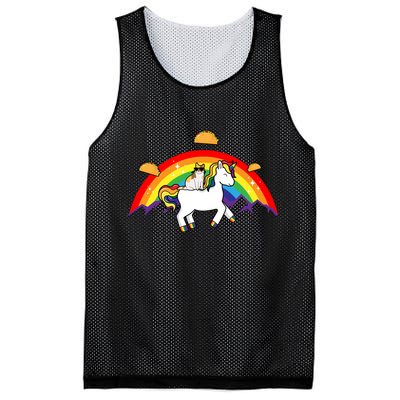 Magical Unicorn Cat Taco Rainbow Mesh Reversible Basketball Jersey Tank