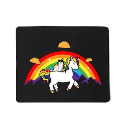 Magical Unicorn Cat Taco Rainbow Mousepad