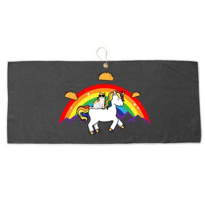 Magical Unicorn Cat Taco Rainbow Large Microfiber Waffle Golf Towel