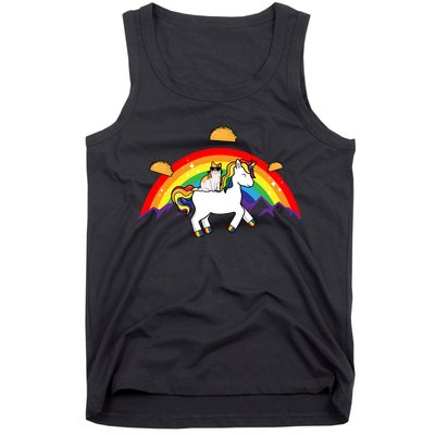 Magical Unicorn Cat Taco Rainbow Tank Top