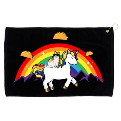 Magical Unicorn Cat Taco Rainbow Grommeted Golf Towel