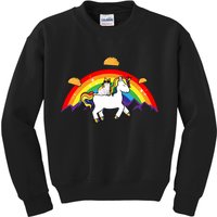 Magical Unicorn Cat Taco Rainbow Kids Sweatshirt
