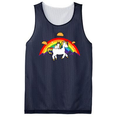 Magical Unicorn Cat Taco Rainbow Mesh Reversible Basketball Jersey Tank