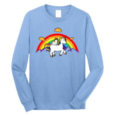 Magical Unicorn Cat Taco Rainbow Long Sleeve Shirt