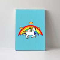 Magical Unicorn Cat Taco Rainbow Canvas