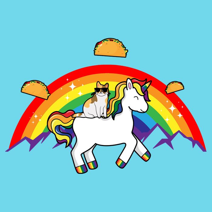 Magical Unicorn Cat Taco Rainbow Poster
