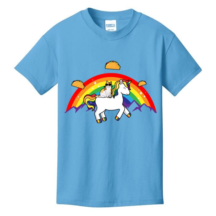 Magical Unicorn Cat Taco Rainbow Kids T-Shirt