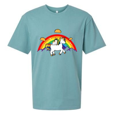 Magical Unicorn Cat Taco Rainbow Sueded Cloud Jersey T-Shirt