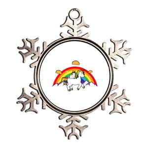 Magical Unicorn Cat Taco Rainbow Metallic Star Ornament