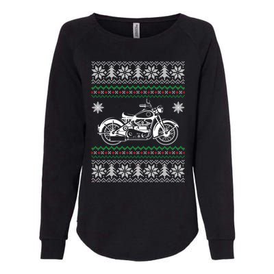 Motorcycle Ugly Christmas Motorcycle Rider Xmas Party Biker Gift Womens California Wash Sweatshirt