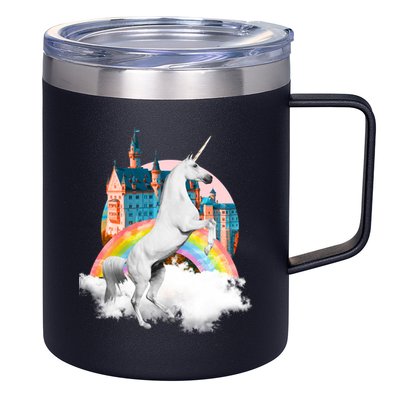 Magical Unicorn Castle 12oz Stainless Steel Coffee Mug