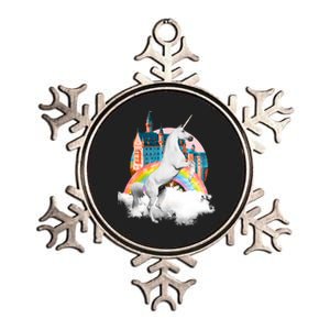 Magical Unicorn Castle Metallic Star Ornament