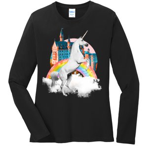 Magical Unicorn Castle Ladies Long Sleeve Shirt