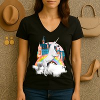 Magical Unicorn Castle Women's V-Neck T-Shirt